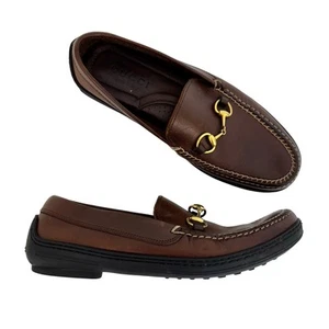 Mocassins de conduite Gucci Horsebit en cuir marron chaussures femme 6,5