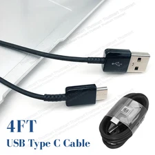 USB A to Type C Cord Fast Charger Cable 4FT for Samsung Galaxy iPhone 17 16 15 8
