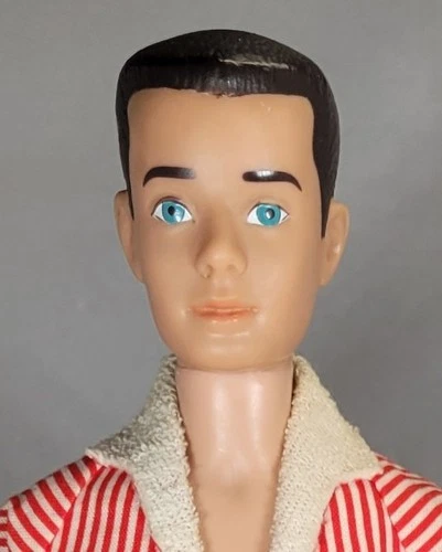 Vintage 1963 Mattel Ken DOLL Brunette Painted Hair SL w/org. SS, jacket, sandals