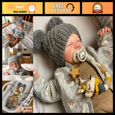 Lifelike 20-Inch Reborn Baby Doll Boy - Realistic Soft Feeling Newborn Toy for A