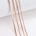Snake Chain Necklace Stainless Steel Rose Gold Color 0.9-2mm Width Jewelry
