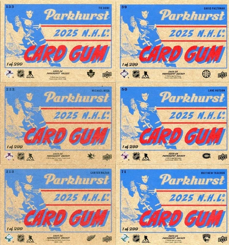 U PICK LOT 2025-26 25-26 Upper Deck Parkhurst Hockey Gum Back Parallel set cards