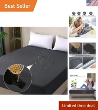 Elegant Deep Pocket Mattress Cover for Queen Beds - Machine Washable & Noiseless