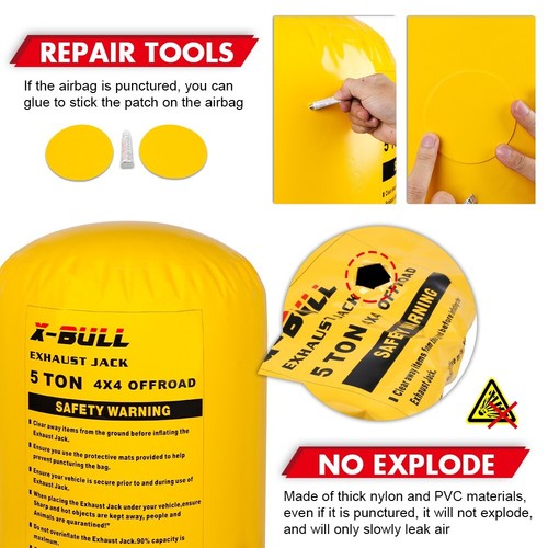 X-BULL Exhaust Jack With Recovery tracks Boards Gen2.0 Air Jack Rescue Kit Red - Picture 13 of 18