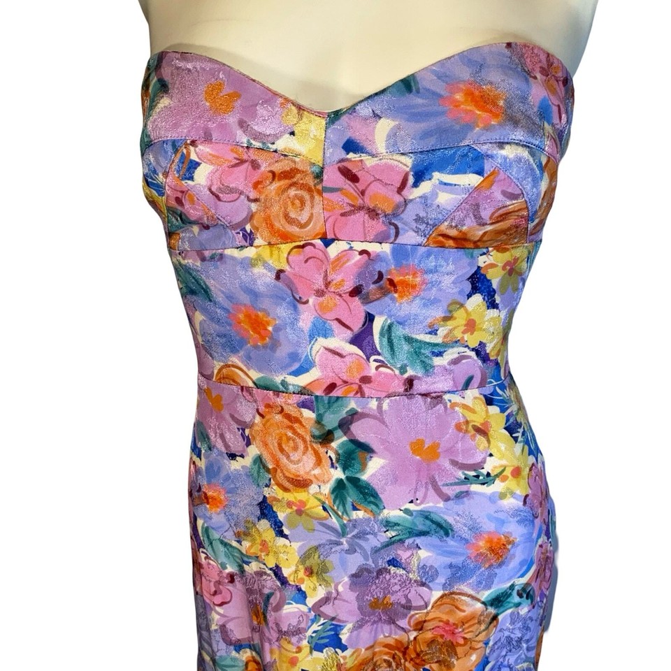 RTR Amanda Uprichard Amalia Gown Dress Floral Strapless MSRP 350 Size