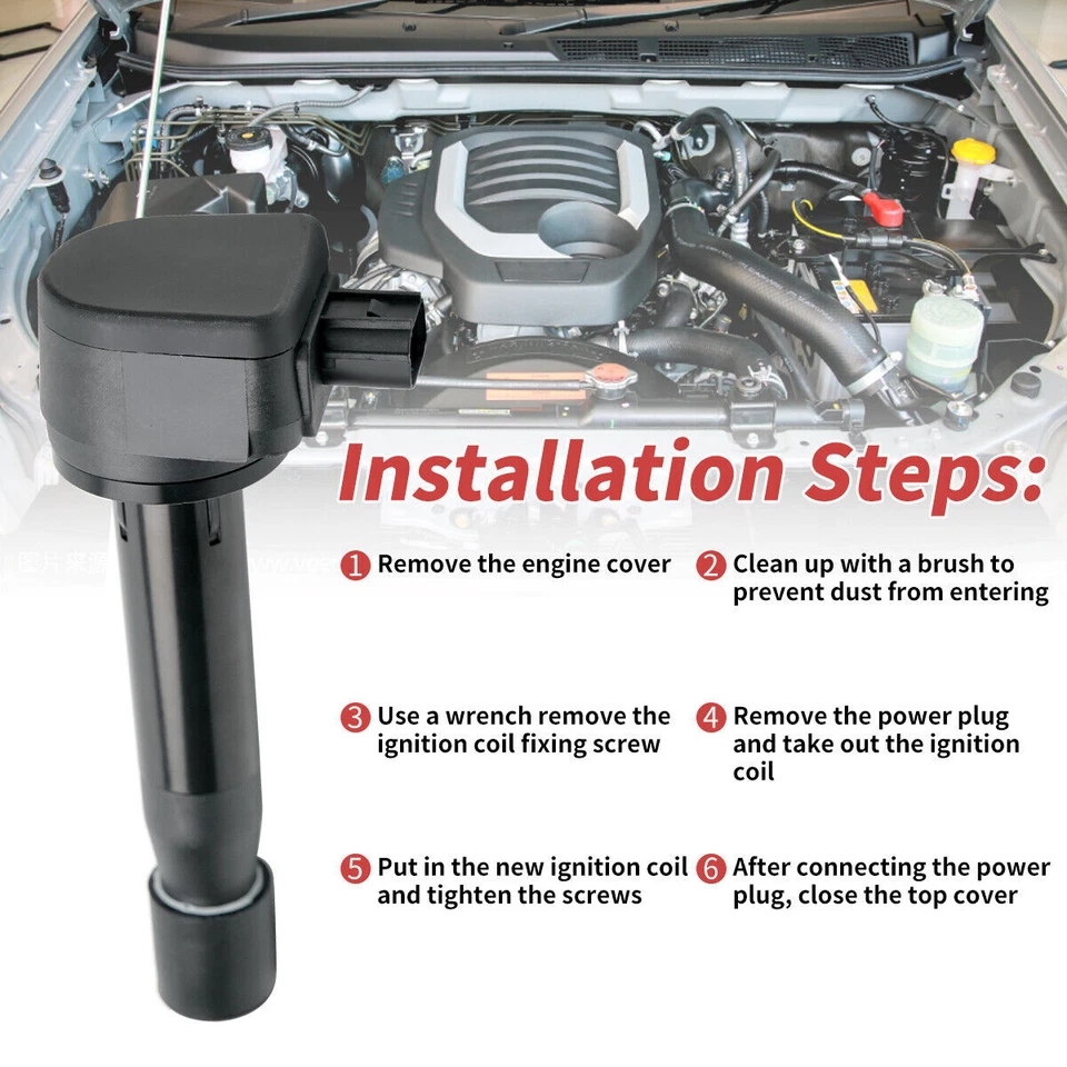 6 bobinas de encendido + 6 bujías de iridio para Honda Odyssey Accord Pilot MDX V6 Foto 2 de 4