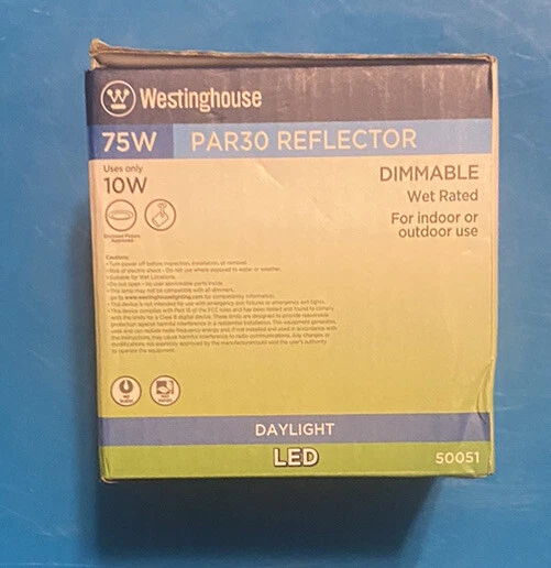 Westinghouse 75W Equivalent PAR30 Bright White Light LED Bulb Med-Base Dimmable - Image 2 of 4
