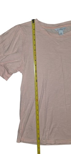 Liz Claiborne Womens Short Sleeve Top Puff Sleeve Medium English Rose - Picture 6 of 8