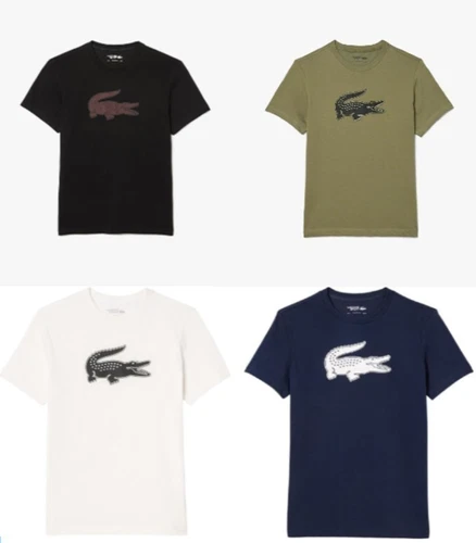 Lacoste Men's Short Sleeve Regular Fit Ultra Dry Graphic T-Shirt --New With Tags