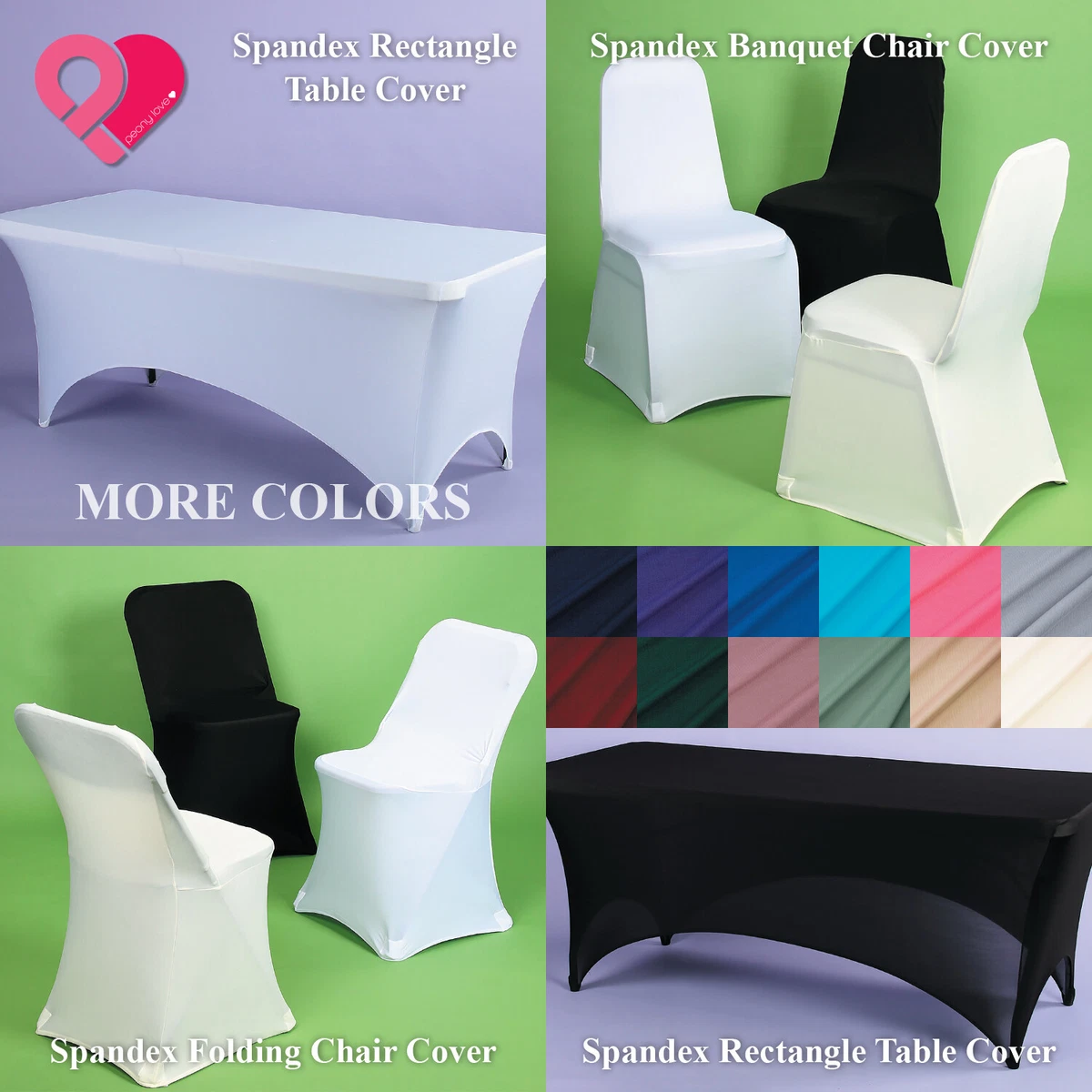 1-12 Spandex Fitted Banquet Folding Chair Cover Table Cloth