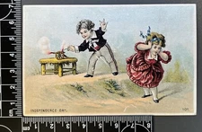 Antique Victorian Trade Card Advertising - Independence Day - Rochester NY 