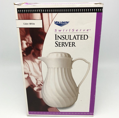 Vollrath SwirlServe 42 oz Insulated Beverage Server WHITE - Open Box Discount!