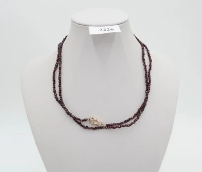 Altes Collier / Kette 88cm Rotgold 585 14K Gold mit Granat - Bild 1 von 4