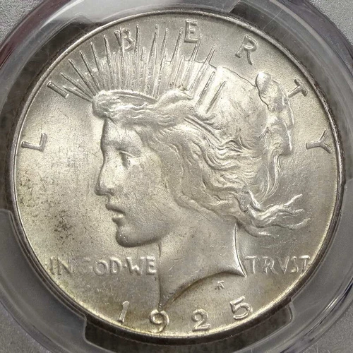 1925-S Peace Dollar, Choice Uncirculated, PCGS MS-62, Original