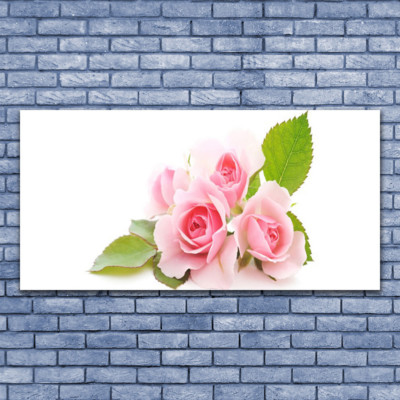 Tableau en verre acrylique - Rose trémière