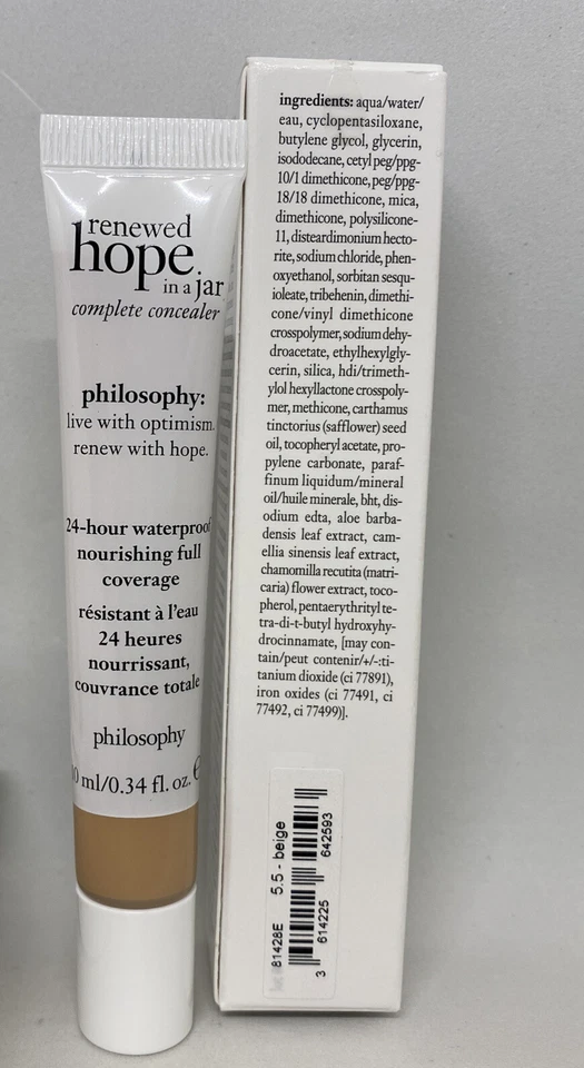 2 Philosophy Renewed Hope в банке ПОЛНЫЙ КОНСИЛЕР 5,5 БЕЖЕВЫЙ водонепроницаемый НОВЫЙ - Изображение 4 из 4