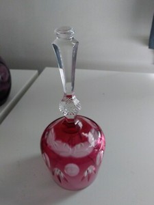 Vintage Crystal Cranberry Red Glass Bell