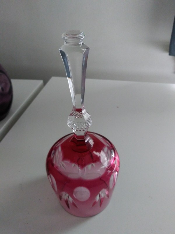 Vintage Crystal Cranberry Red Glass Bell