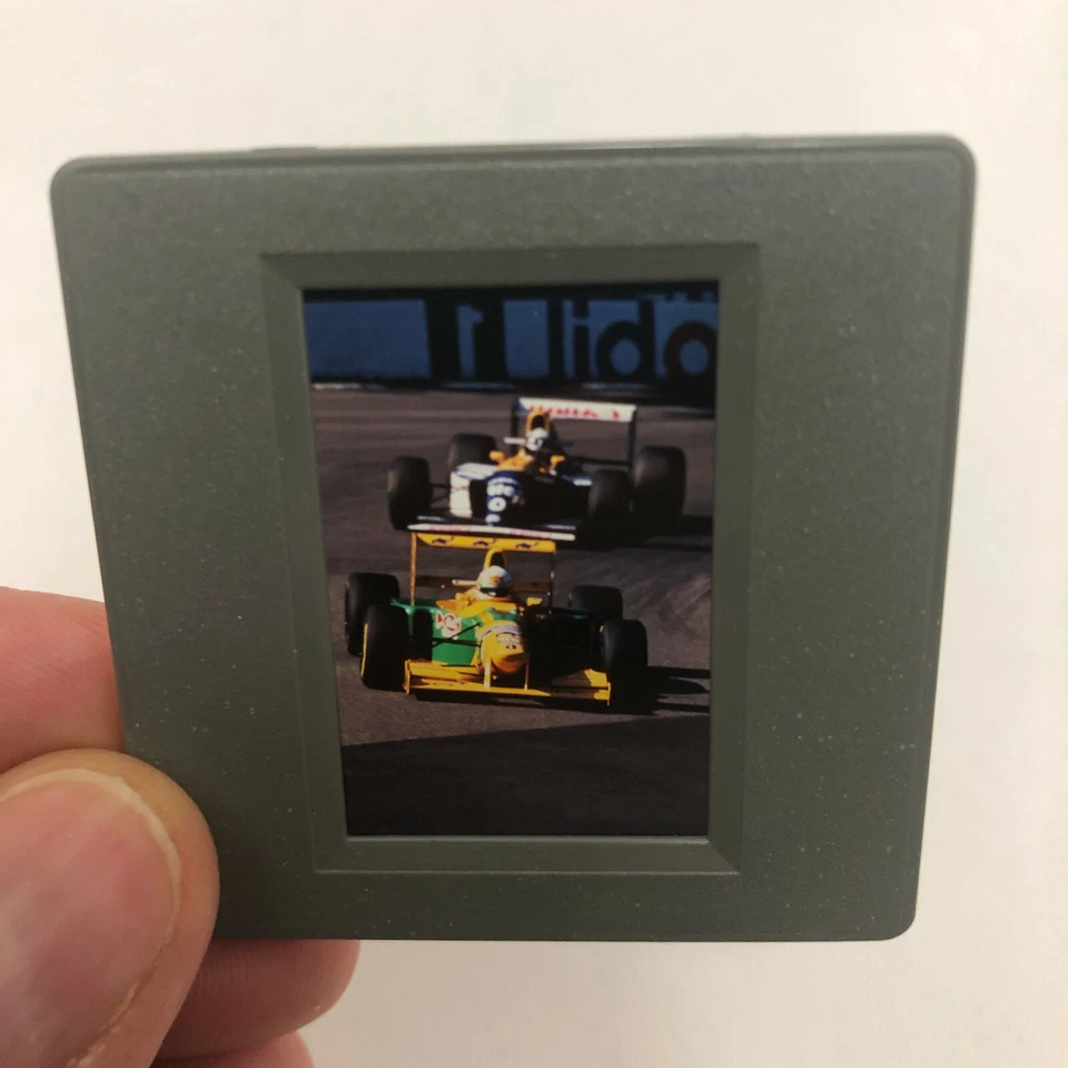 Foto diapositiva vintage Riccardo Patrese Damon Hill F1 piloto de carreras 35 mm Foto 3 de 3