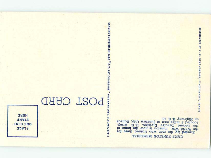 Linen MILITARY SCENE Fort Riley Manhattan & Junction City Kansas KS