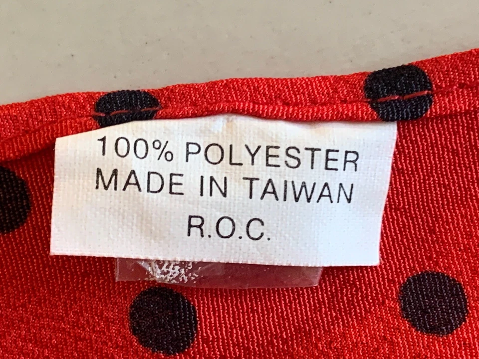 Dos pañuelos cuadrados de bolsillo vintage para mujer lunares rojos y negros Foto 3 de 4