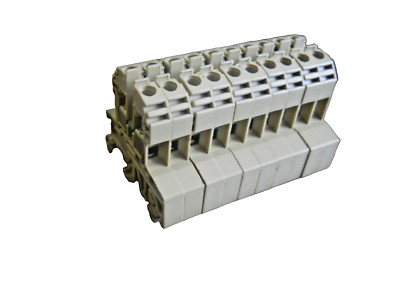 Lot of (10) New Conta-Clip Mini Feed Through Terminal Block, RK1.5-4, 300V 34A