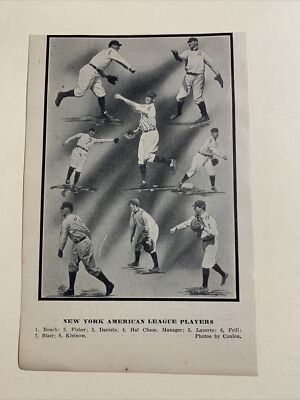 New York Highlanders Hal Chase Bert Daniels F. LaPorte 1910 Baseball 5X7 Picture