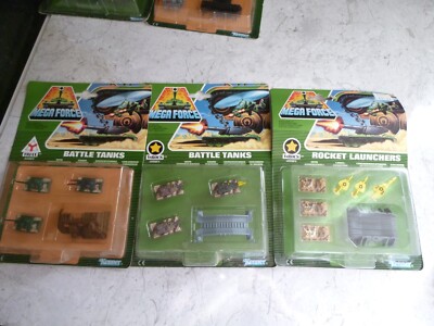 VINTAGE MEGA FORCE KENNER 1989 BATTLE TANKS X2 + RAKETENWERFER NEU