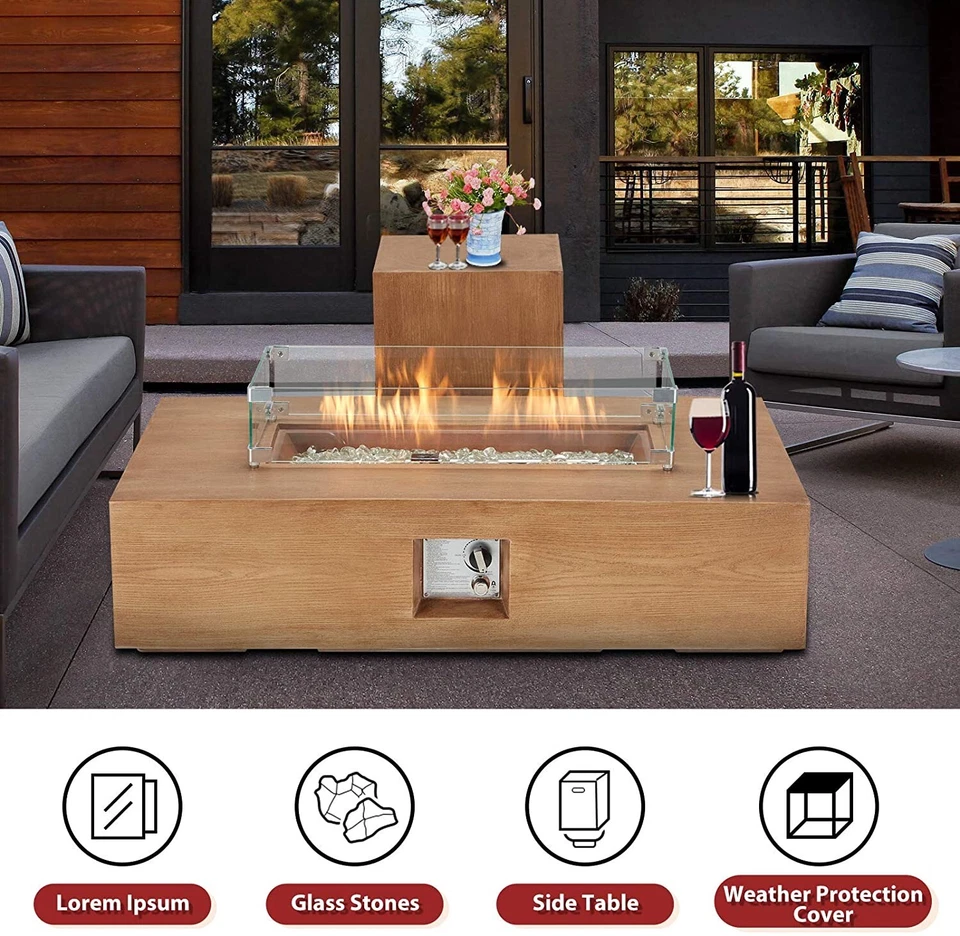 Mesa auxiliar Best Choice Products 48x27 pulgadas 50.000 BTU patio propano Foto 3 de 4