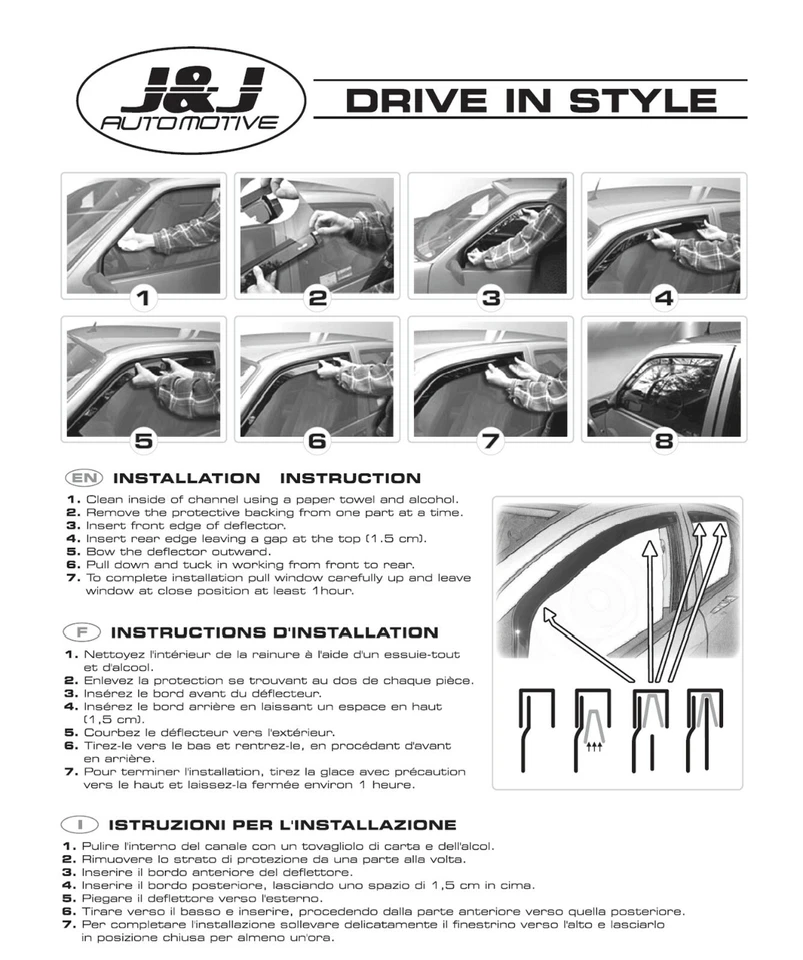 Juego de 4 deflectores de viento para Chrysler Voyager Grand 2008-2017 tintados Heko - Imagen 3 de 3