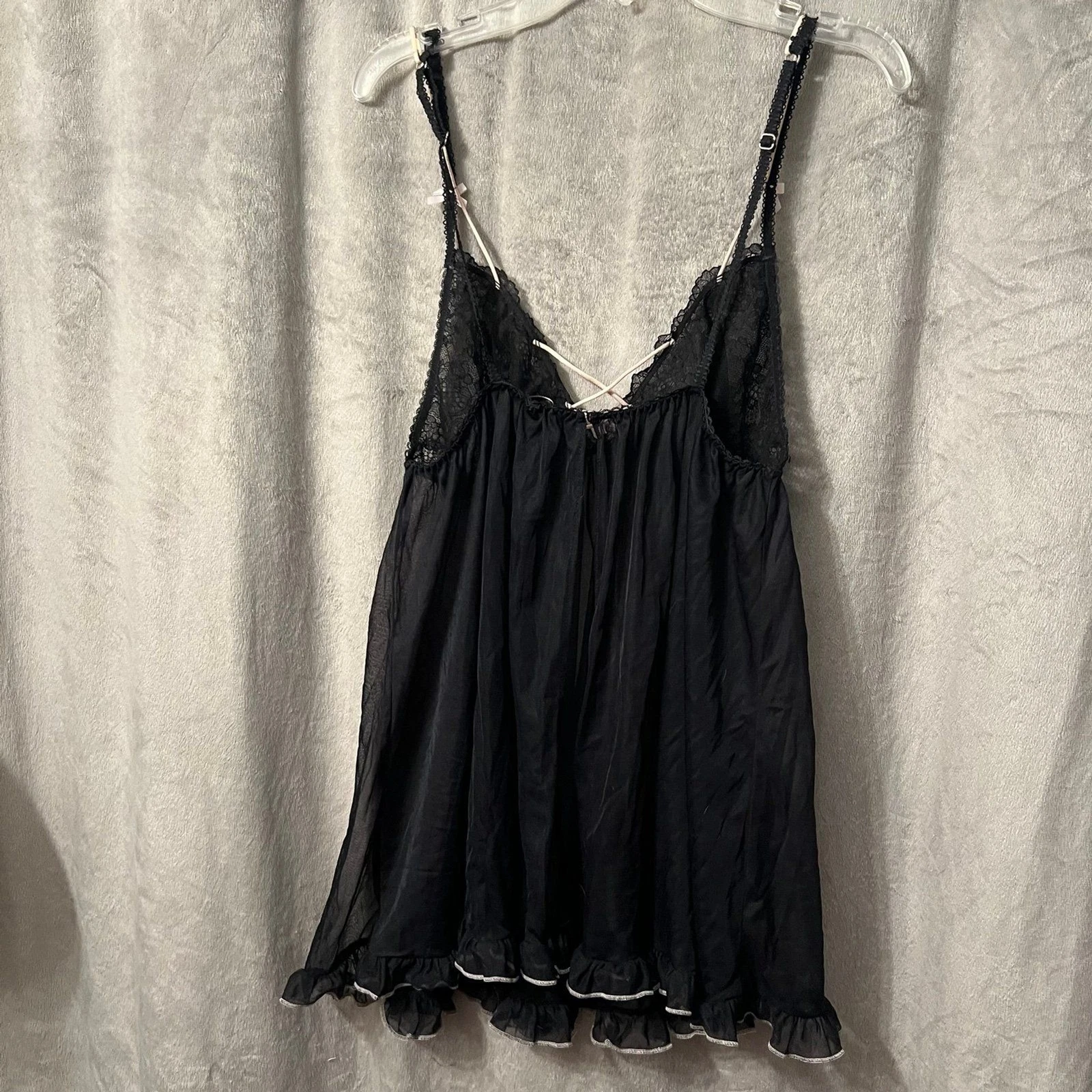 UNDERCOVER Abito vestito lingerie babydoll maglia Victoria’s Secret trasparente nero grande pizzo VS