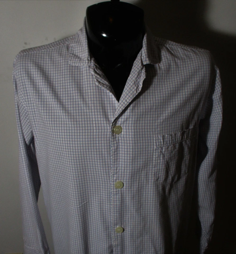 Рубашка для сна BROOKS BROTHERS синяя розовая длинная гостиная мужская размер M - Изображение 2 из 4