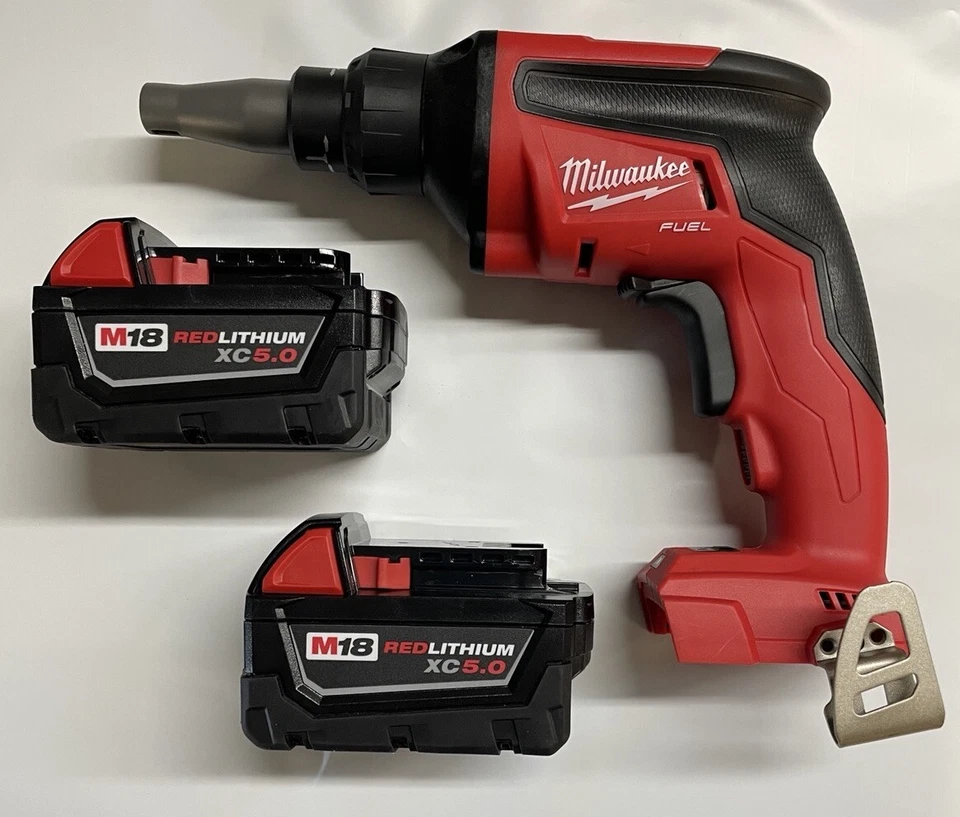 Milwaukee 2866-20 M18 volt Fuel Cordless Drywall Screw Gun with 2 Batteries NEW