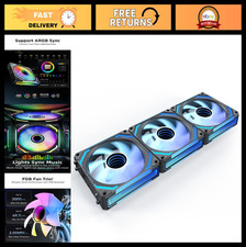 RGB 120mm PC Case Fans - 5V 3-PIN PWM Cooling, Daisy Chain, Controller, Black