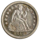 1848 SEATED LIBERTY DIME ~ NICE AND ORIGINAL AU!