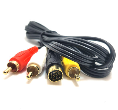 Sega Saturn AV RCA Cables Audio / Video Composite TV Cord
