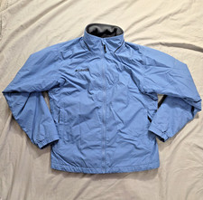 Columbia Quantum Winter Ski Jacket Womens Sz L Light Blue Insulated Fleece Lined