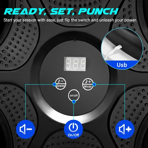ProPulse Smart Punching Boxing Electronic Music Machine Home Training 9 Speeds - Picture 7 of 11