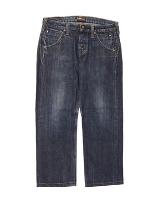 LEE Herren Ripley Kustom Straight Cropped Jeans W30 L25 Navy Blau Baumwolle BV13