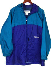 COLUMBIA Vintage Packable Nylon Hooded Zip-Up Windbreaker Jacket Women's Medium