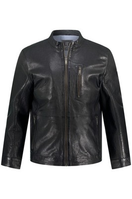 JP 1880 Herren große Größen Lederjacke Leder Bikerstyle Stehkragen Zipper 815880