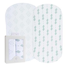 Bassinet Sheets Fitted Cover - Flexible Fit 100 Soft Jersey Knit Cotton - Ne...