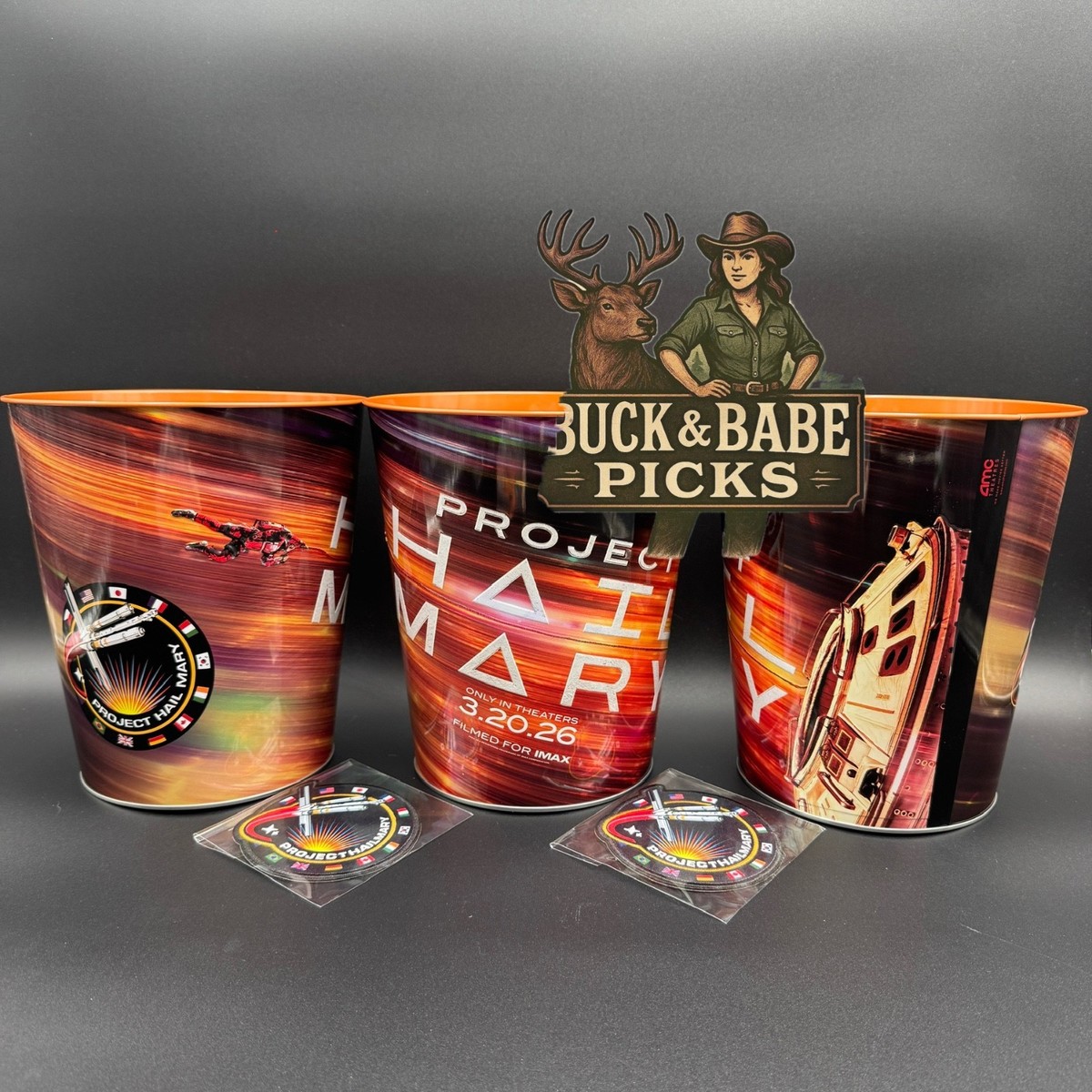 Project Hail Mary Popcorn Helmet Bucket, Tin, Cup, Rocky Shoulder