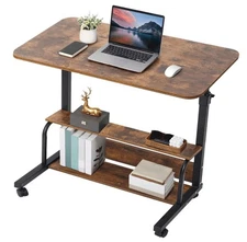 Adjustable Height Computer Mobile Standing Desk for Small Space Rolling Writi...