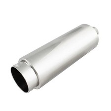 Dc Sports Ex-5012 Universal Stainless Steel Round Straight Muffler 2 In 4 Out Dc Sports Ex-5012 Universal Stainless Steel Round Straight Muffler 2 In 4 Out