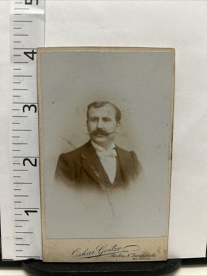 Victorian Era CDV - Berlin Germany- Original 4 x2  Man W Mustache Oskar Goetze