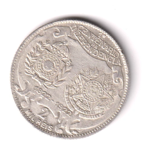 BRAZIL 2000 Reis 1922 Silver KM523 VF grade (bra577-2)