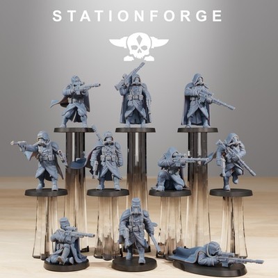 Station Forge Miniatures GrimGuard Marksmen Tabletop Sci Fi Grim Dark Wargame 3D