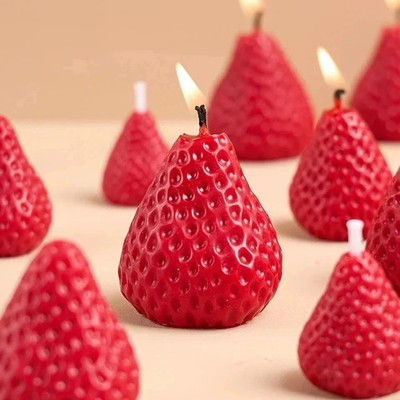 3D Strawberry Silicone Candle Mold DIY Aromatherapy Wax Mould for Home Decor