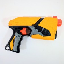Nerf Sharpshot Soft Dart Tag Gun Yellow Gray 2010 Blaster Fire Pistol Side-Arm